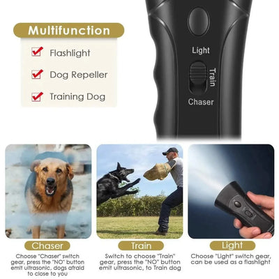 Pet Dog Repeller Anti Barking Stop Bark Dogs Training Device LED Ultrasonic Dogs Adapter Without Battery Pet Supplies Wholesale