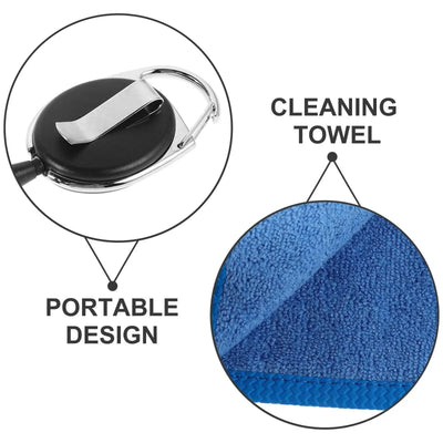 1PC Golf Club Wipes Cleaning Towel Portable Retractable Rope Soft PU Material Accessories Women Tools Kit