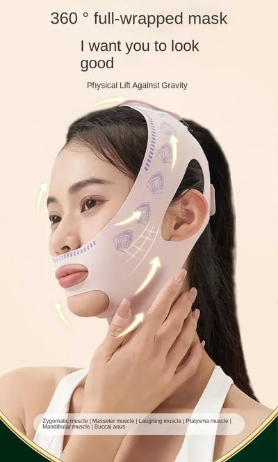 Face slimming bandage v face lifting tighten facial nasolabial folds double chin to improve sleep facial engraving mask lifting