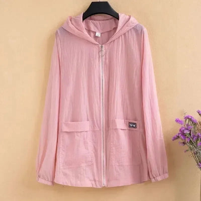 2025 New Summer Women Jacket Hooded Beach UV Jackets Female Long Sleeve Thin Sun Protection Clothing Windbreaker Ladies Casual