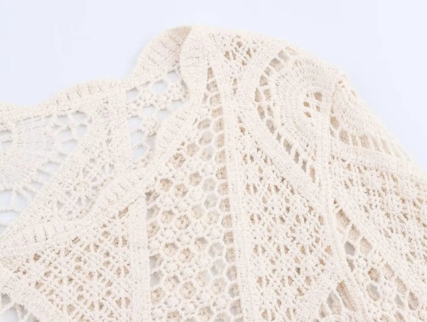 Summer Bohemian Women Loose DRESS Suits Hook Flower Hollow Out Bat Sleeve Shirt+Tassels Drawstring Bodycon Skirt Vacation Sets