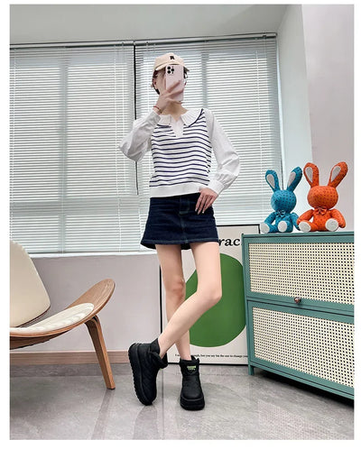 Kalsooni 2024 Winter Velvet Thick Warm Shoes Waterproof Platform Snow Boots for Women