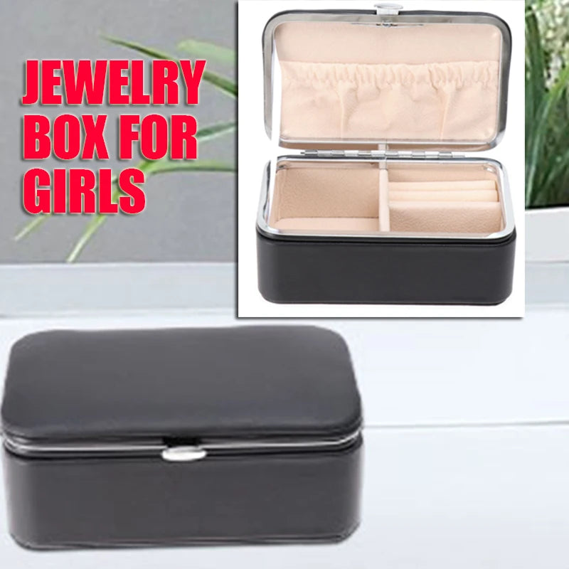 Portable Jewelry Box Travel Cases Organizers for Women Jewlery Necklace Ring Jewlery Organizer Storage Container for Traveling