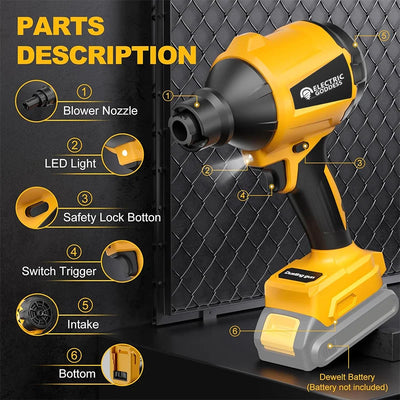 Electric Goddess Cordless Air Duster Blower Electric Air Gun Handheld Multifunction Power Tool For Dewalt 20V Battery Pin