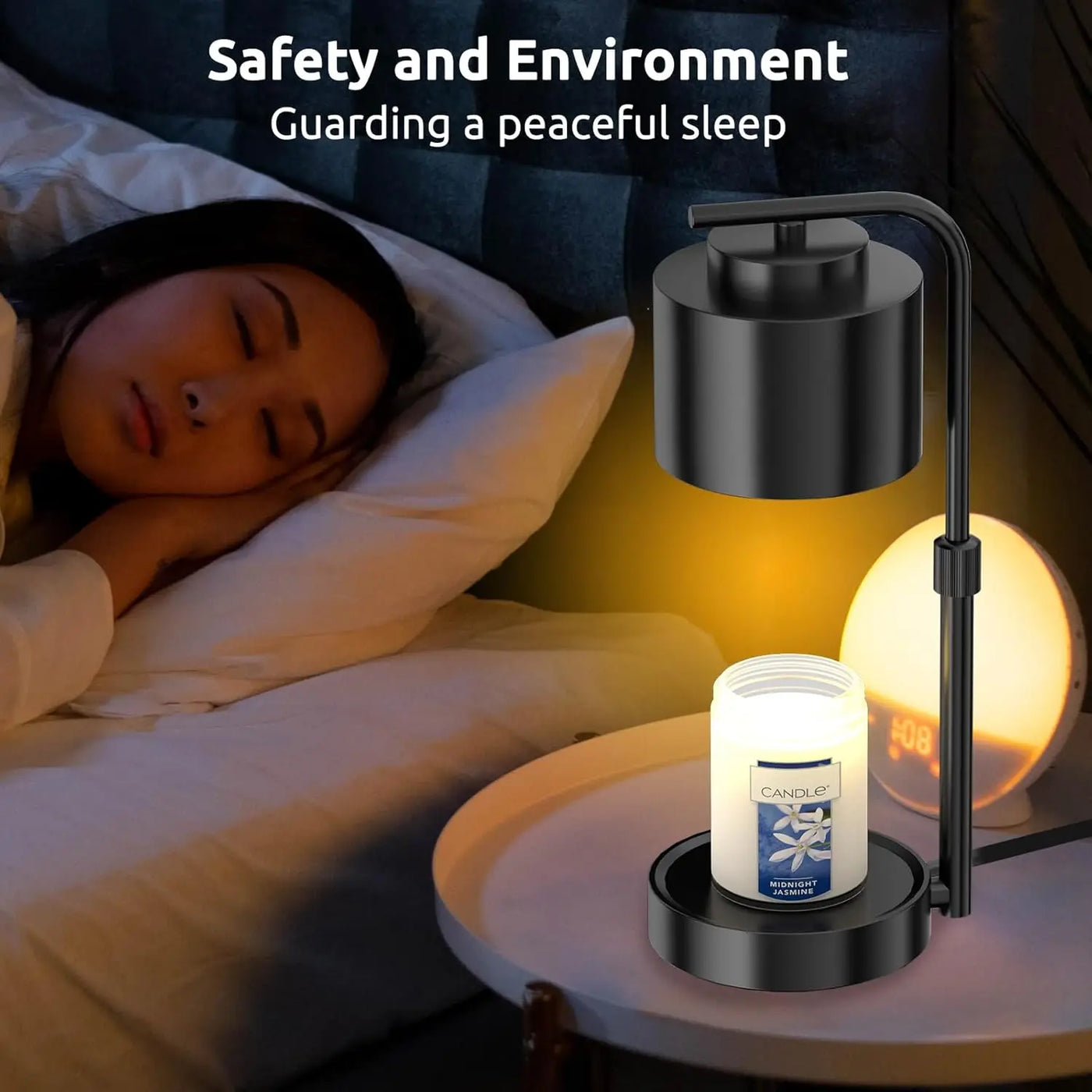 Candle Warmer Lamp with Timer, Dimmable Adjustable Height Wax Melt for Large 3 Wicks Scented Candles (Up to D-4 /H-5.5 inches)