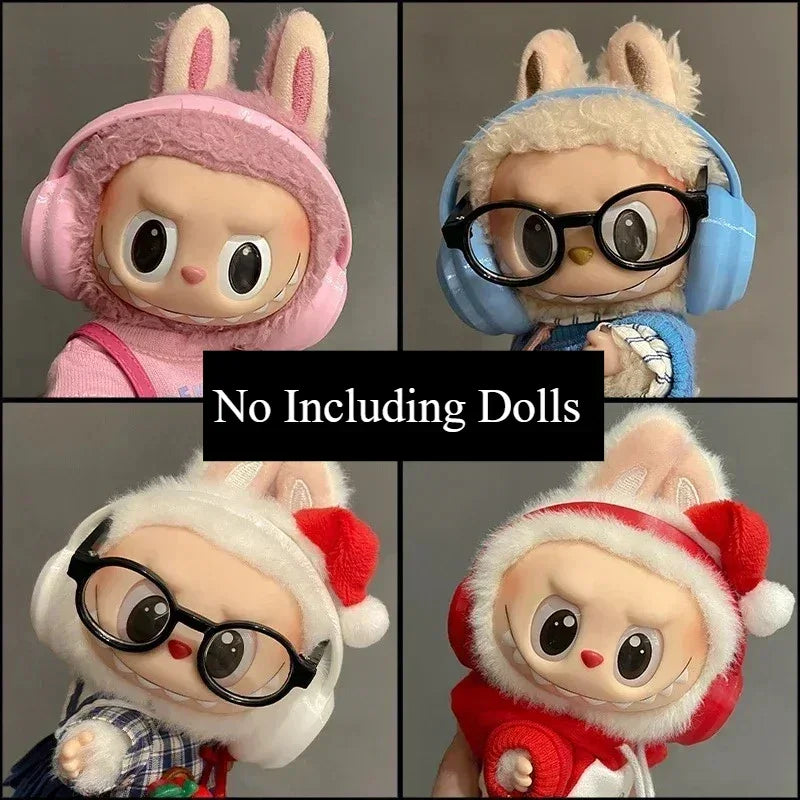 Labubu Doll Shoes and Headphone For 15-17cm Ropa 3.0 Labubu V1 V2 V3 Rain Boots Colorful Beach Shoes Sitting Party Accessories