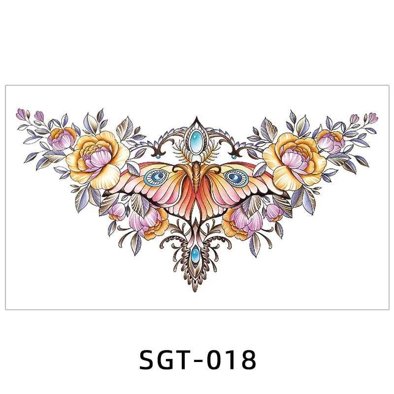 Temporary Tattoos Men Shoulder Tattoos Large Chest Body Sexy Tattoo Sticker Waterproof Tatoo Fake Make Up Pattern Stickers