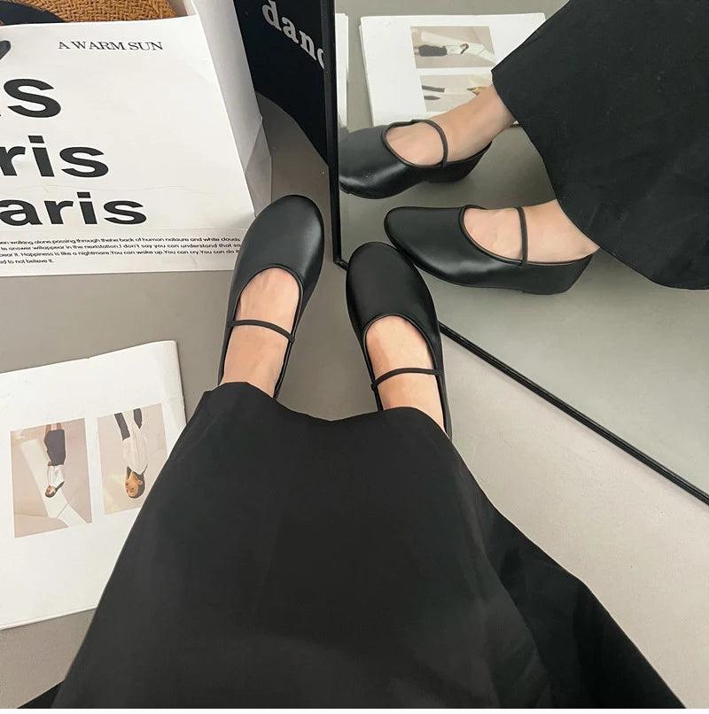 Fashion woman shallow slip on flats shoes ladies casual outdoor ballerina shoe