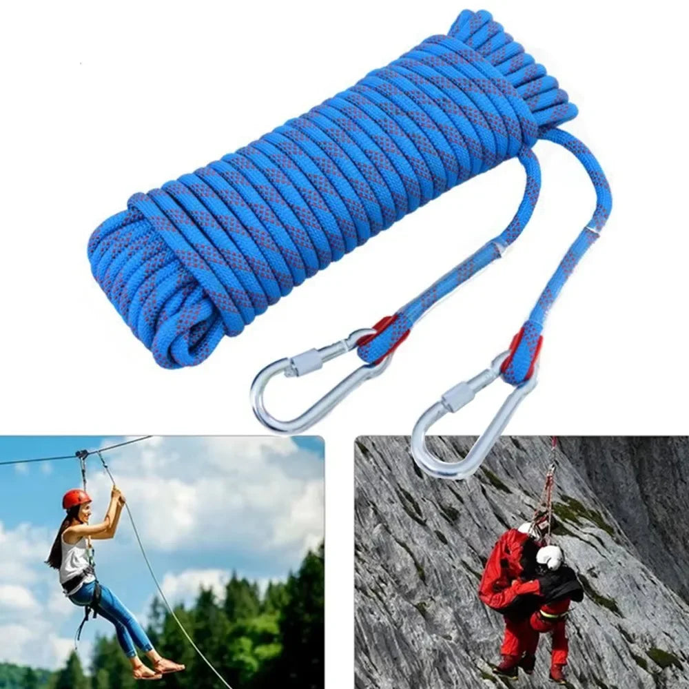 Outdoor Safety Rope Thickened 10m Safety Life Rope Climbing Rope Static Rock Mountaineering Rope Survival Fire Escape Car Rescue