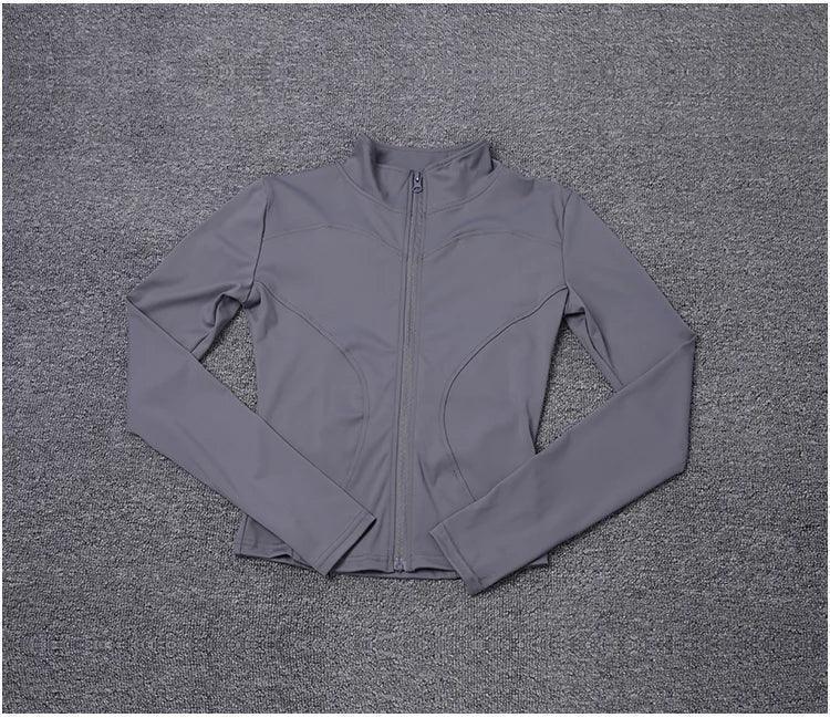 Workout sport jacket long sleeve gym training clothing yoga sportswear women