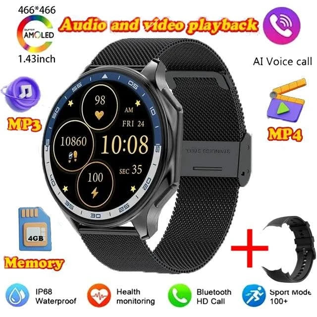 New for Oppo Watch X Men Smartwatch 32GB Extra large Memory 3D Mode MP3 MP4 Smart Watch GPS Sport Smartwatches Bluetooth calling