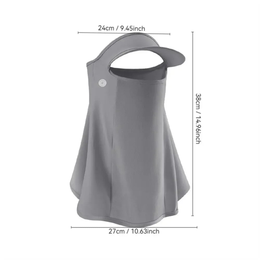 Trendy UPF50+ Sun Protection Mask Breathable Ice Silk Anti-UV Neck Scarf Full Face Neck Protection Sunshade Face Mask Summer