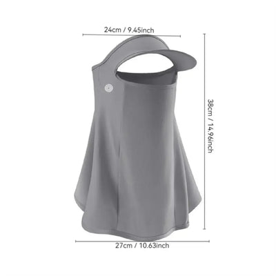 Trendy UPF50+ Sun Protection Mask Breathable Ice Silk Anti-UV Neck Scarf Full Face Neck Protection Sunshade Face Mask Summer