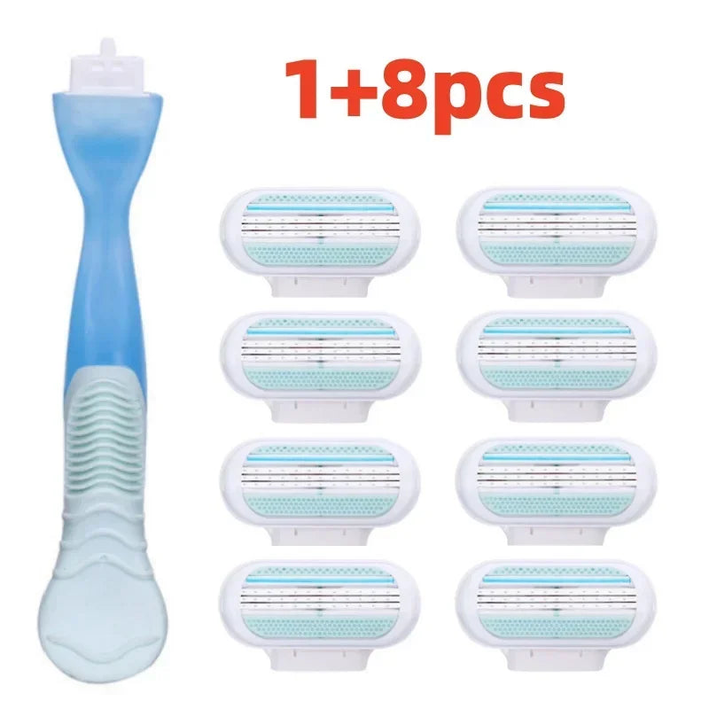 Women's 3-layer safety razor blade for facial/leg/armpit/bikini line beauty hair removal shaver