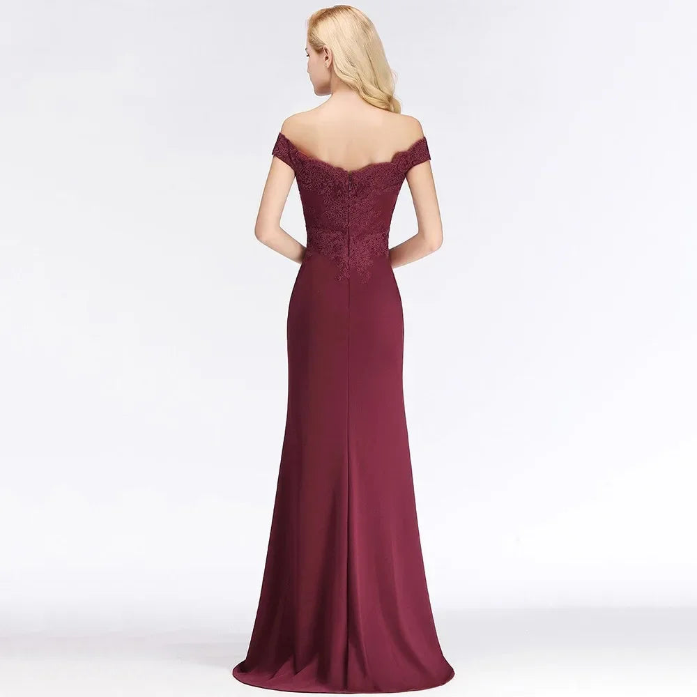 BABYONLINE Mermaid Evening Maxi Dresses For Women Elegant Lace Off-Shoulder Formal Prom Party Gowns 2024 Vestidos Robe Soiree