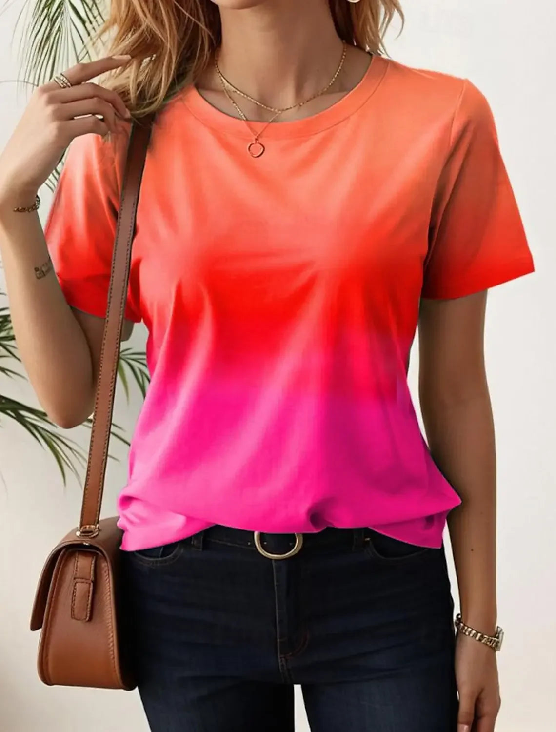 Women's T-Shirts 3d Gradient Print