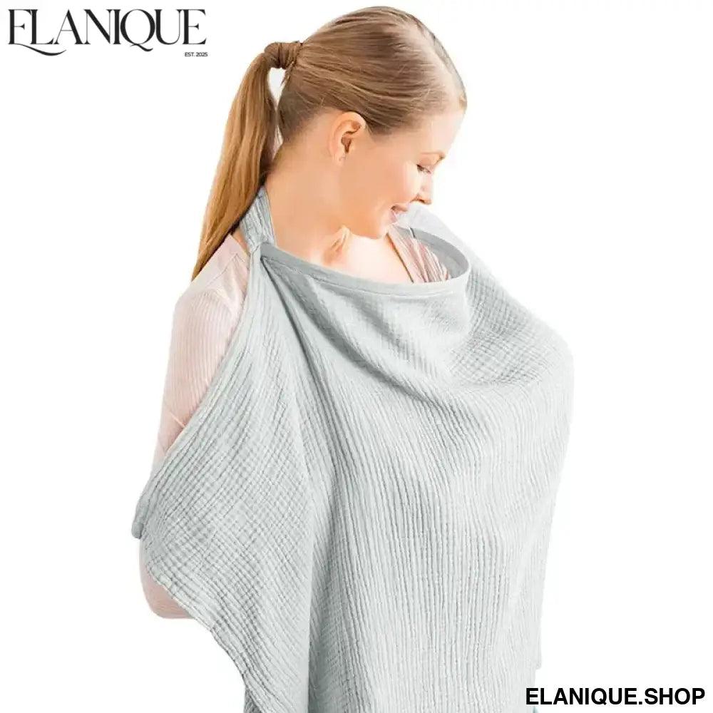 Breathable All-Season Baby Nursing Cover – Solid Cotton Breastfeeding Blanket