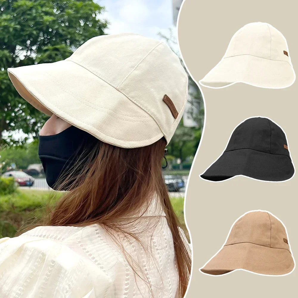 Women's Sunscreen UV Protection Hat UFP 50+ Fisherman Cap Sun Hat Portable Foldable Wide Brim Sun Bucket Hats Summer Adjustable