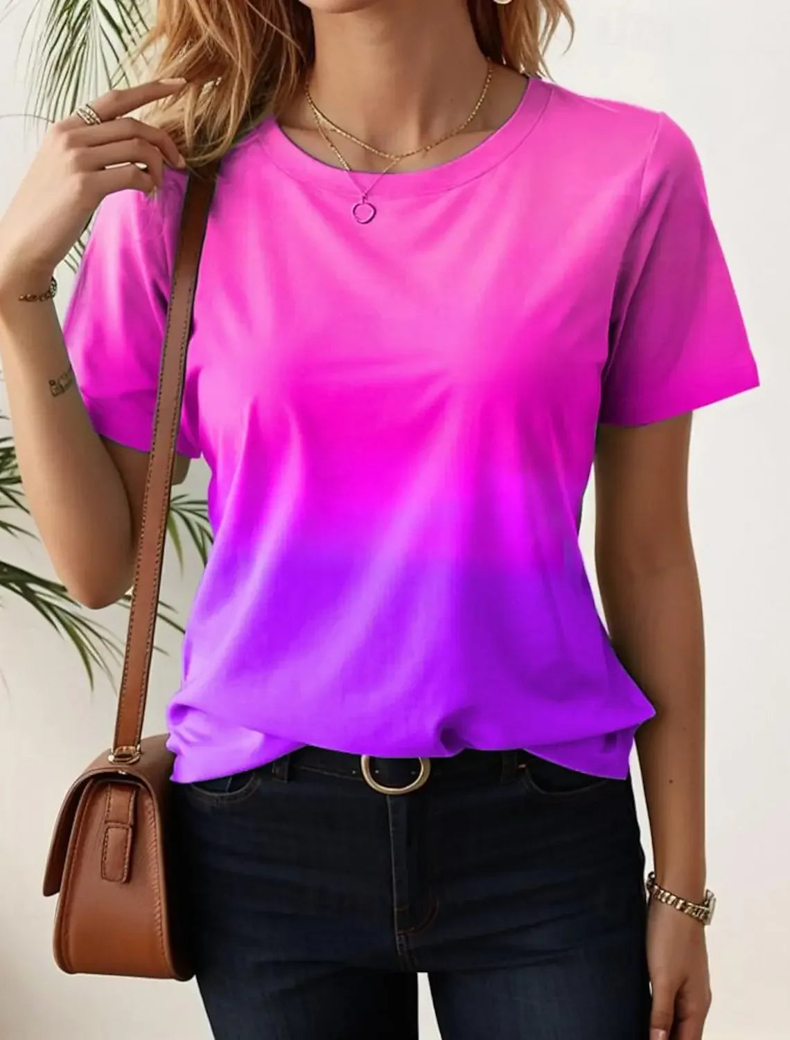 Women's T-Shirts 3d Gradient Print