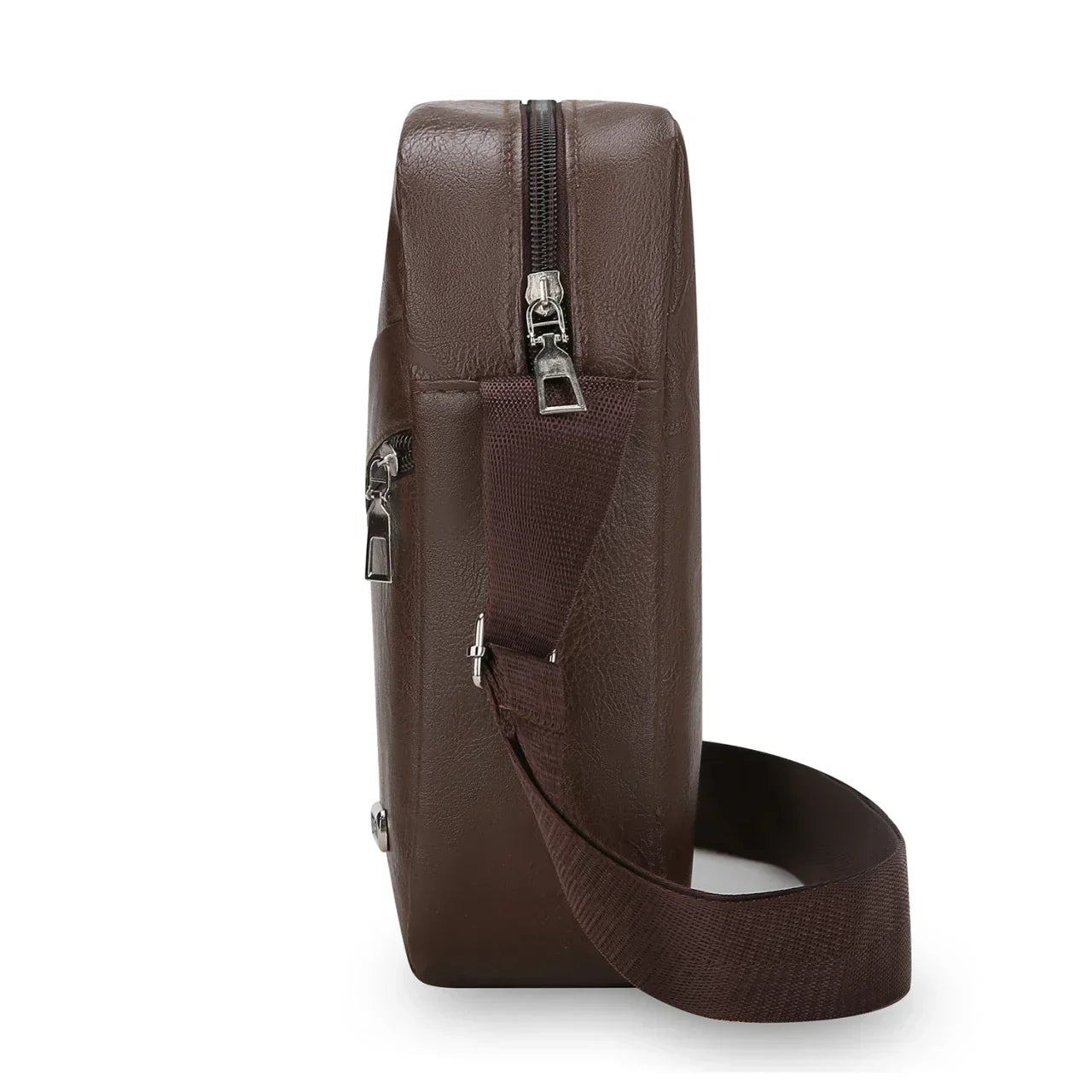 Men‘s PU Shoulder Bag Messenger Bag Casual Waterproof Nylon Zipper Pocket Handbag Fashion Tote Travel Male Crossbody Bags