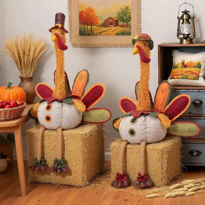 Thanksgiving Decor Turkey Plush Cute Stuffed Animal Fall Decorations For Home Holiday Party For Fall Autumn Harvest Home Table