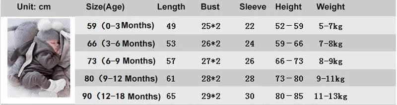 Cute Rabbit Ears Hooded Baby Rompers/Jumpsuit  Costume |Infant Baby Outfits Boys Girls  Newborn Clothing