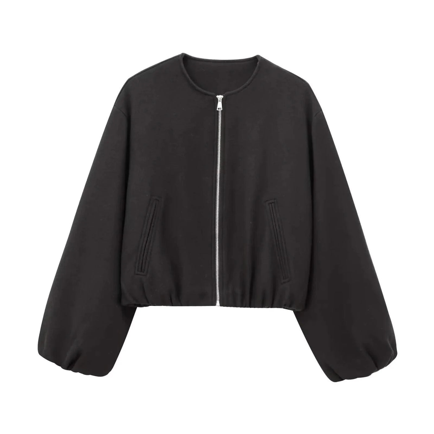 Zipper Bomber Jackets for Women Soft Cropped Long Sleeve Sports
