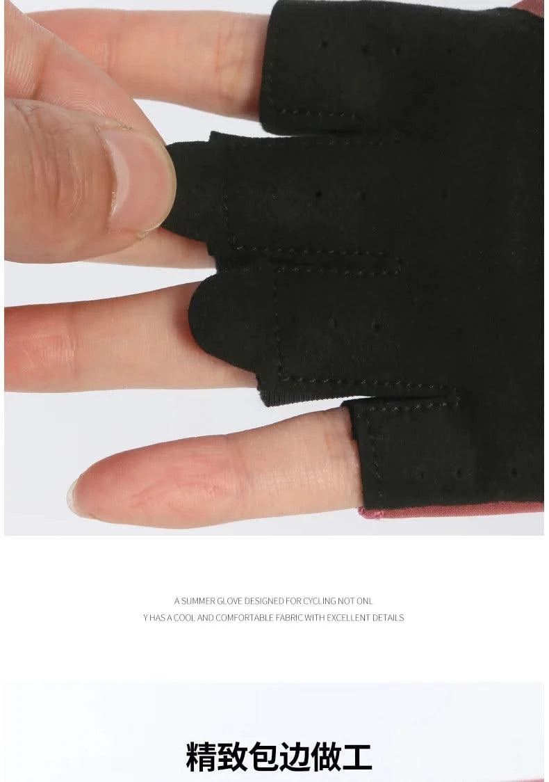 Women's Sports Gloves Fitness Outdoor Sports Anti Slip and Shock-absorbing Half Finger Gloves Durable and Breathable