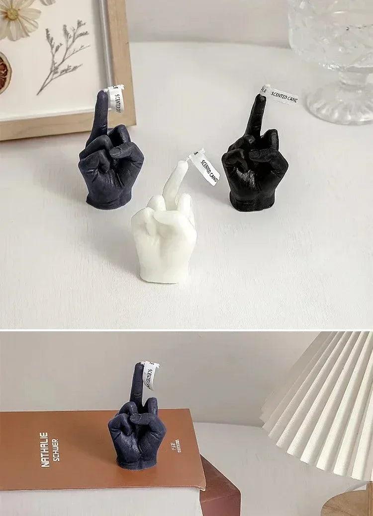 Creative candles middle finger shaped gesture scented niche funny quirky gifts home decoration ornaments birthday