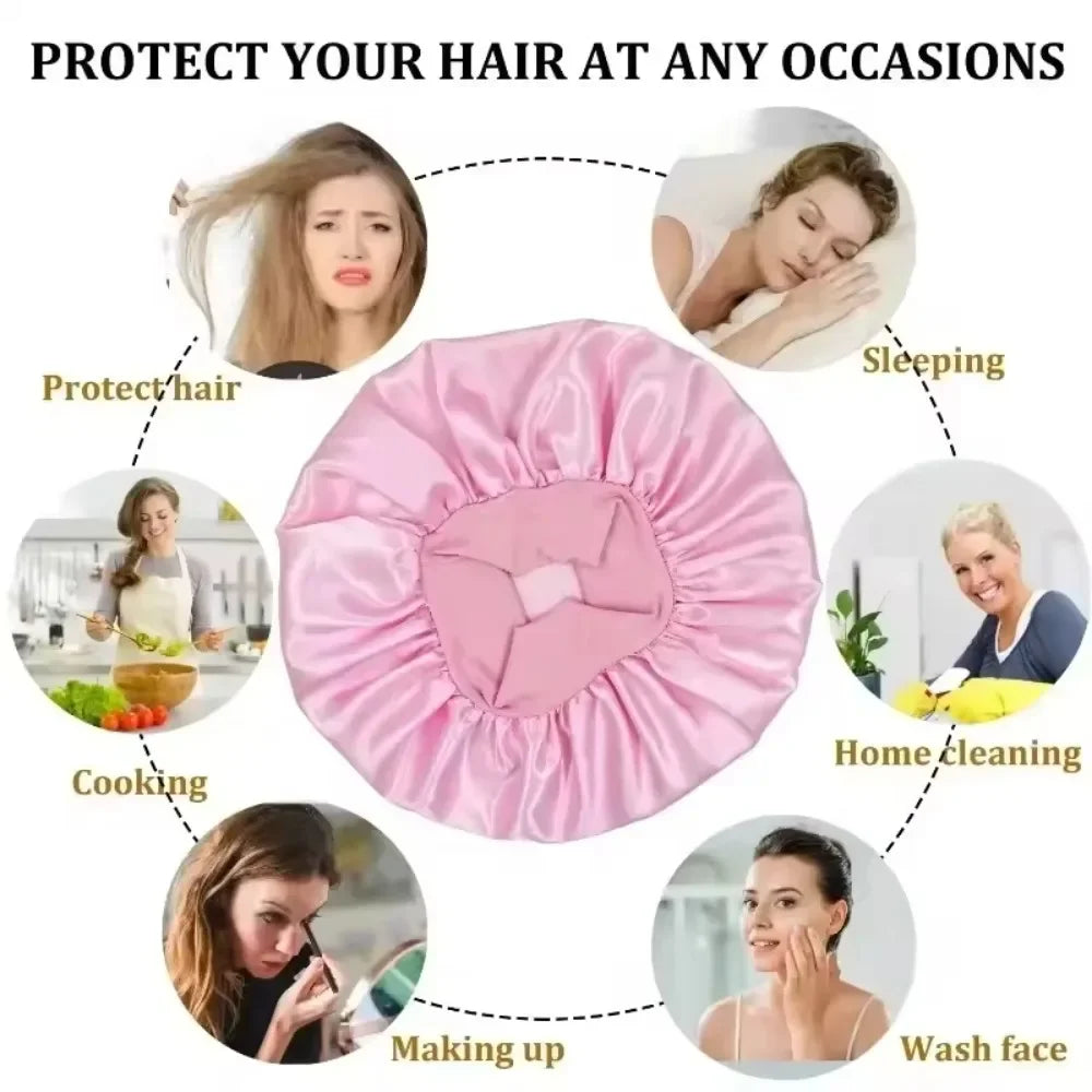 Satin Bonnet Hair Bonnet for Sleeping Silk Bonnets for Women with Elastic Soft Band for Hair Care Night Hair Care Accessories