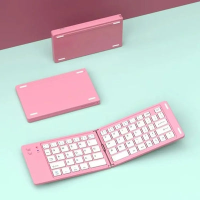 Mini Wireless Folding Keyboard Slim Design Lightweight Bluetooth Keyboard Universal Rechargeable Foldable Keyboard Notebook