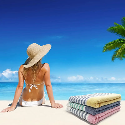 Turkish Beach Towels 39*7" Oversized  Quick Dry Sand Free  Bath  Pool Gym and Bathroom