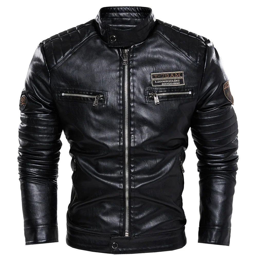 Men Outerwear Leather Moto Jacket Trend Brand Men's New Clothing Men Fashion Leather Jacket Streetwear Blazer Casual Jackets