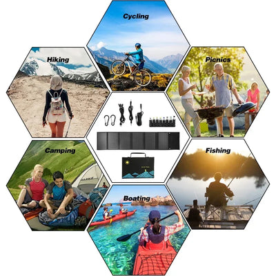 Solar Panel 600W 1000W Portable Folding Bag USB+DC Output Charger Outdoor Power Supply for Home Mobile Phone Power Generator