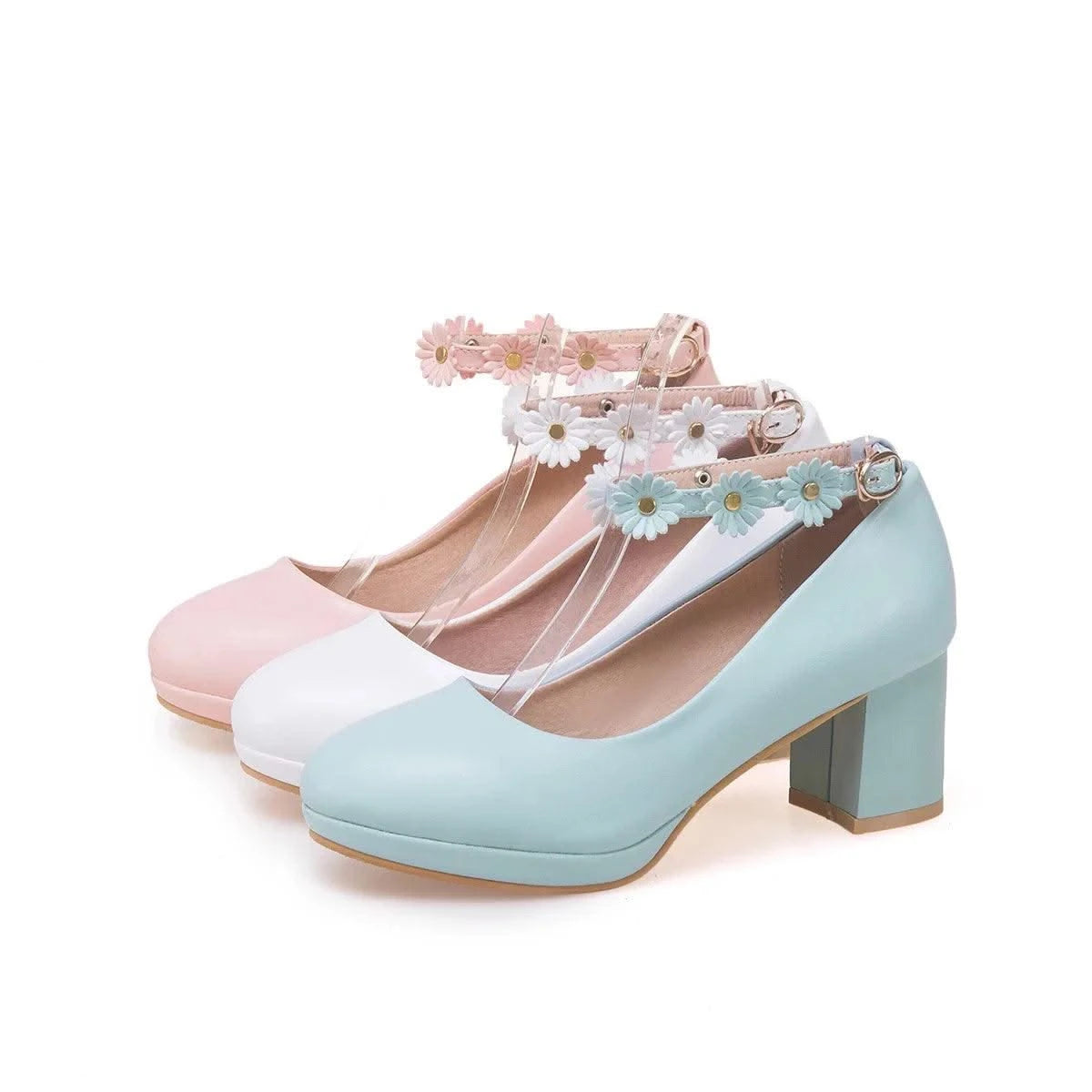 Platform Pump High Heels(30-43) With Fashion Flowers for Children, Girls | Kids Princess Sandals | Party  | Wedding