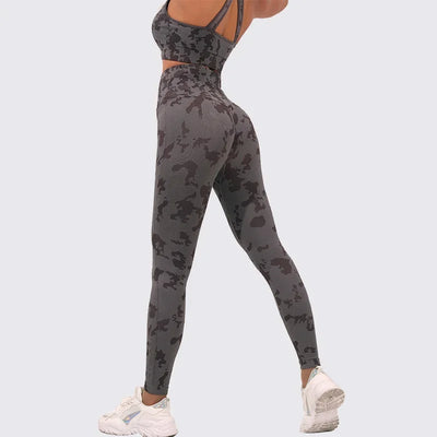 Women's top sports Yoga wear 2-piece set Women's fitness camouflage outdoor sports wear yoga wear set Sportswear for women