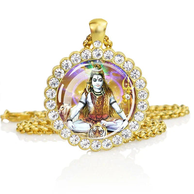 Hinduism Necklace Ganesha Goddess Kashmi Vishnu Rhinestone Pendant Shiva Amulet Charms Necklaces Women Indian Buddhism Jewelry