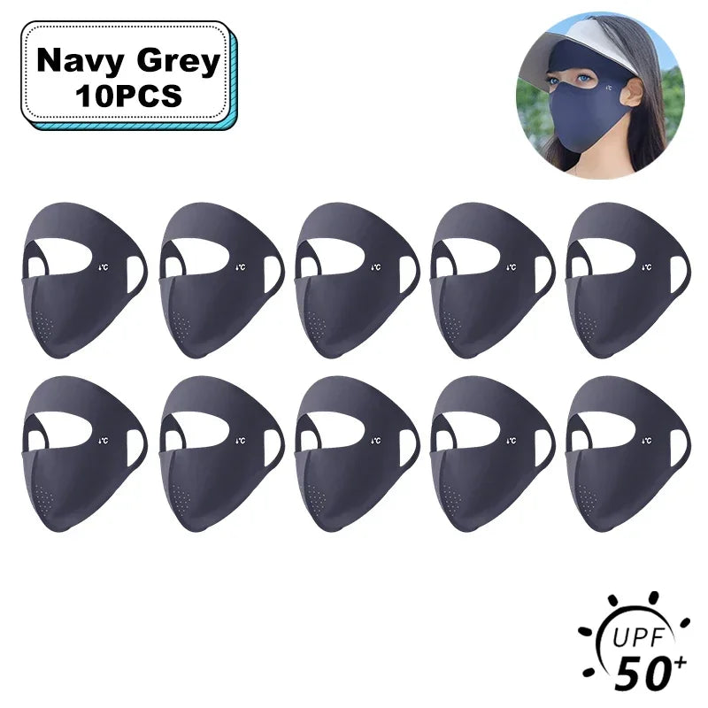 Women Full Face UV Protection Mask 3D Ice Silk Sunscreen Breathable Lightweight Summer Outdoor Sports Comfort Fit mask for men