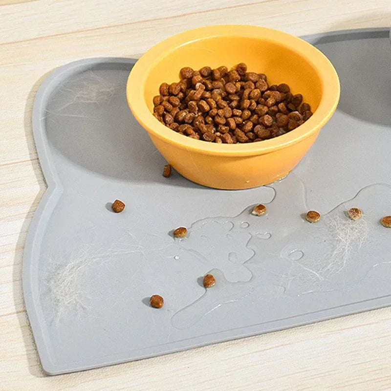Pet Silicone food Mat Portable heat insulation Waterproof Non-Slip Feeding Mat Slow feeder Bowl Pad Cushion Cat Dog Pet supplies