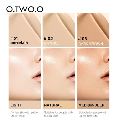 O.TWO.O Lightweight Liquid Foundation Moist Oil Free BB Cream Smooth Long Lasting Waterproof Cosmetics