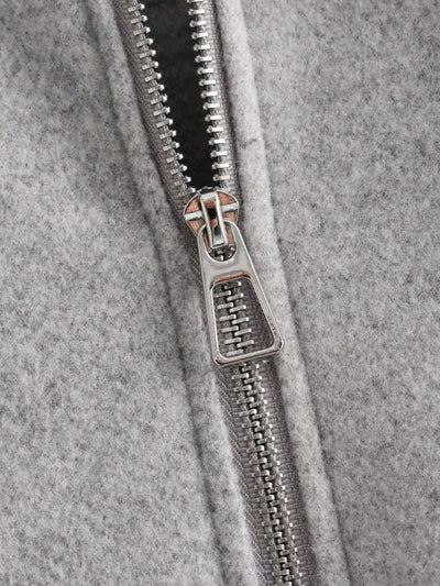 Women's Soft Bomber Jacket High Collar Long Sleeve Zipper Front Pocket