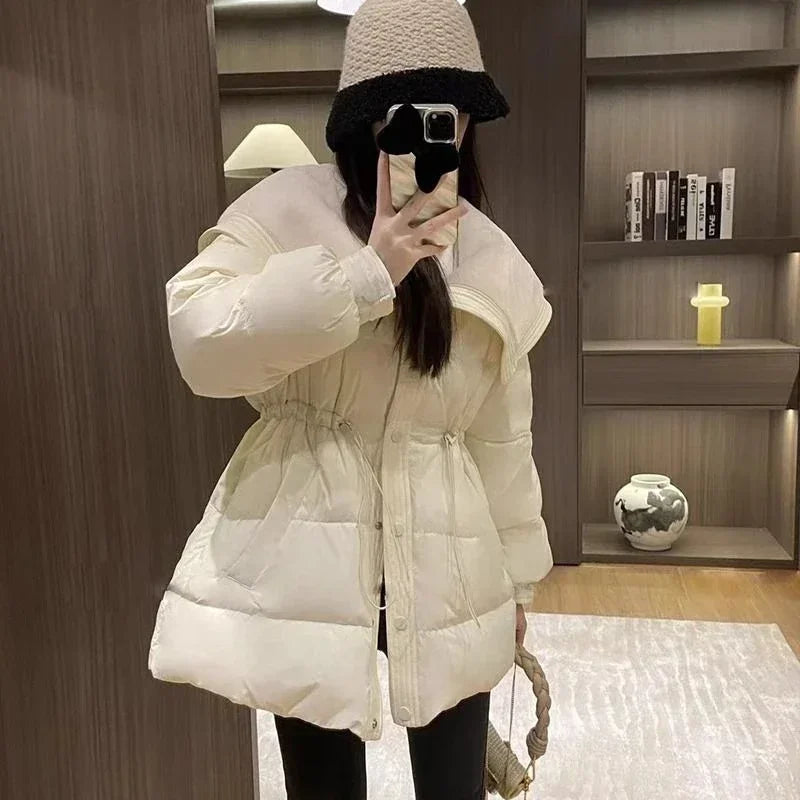 Medium Length Parkas Woman Blouson Outdoor Clothes Jackets Discount Loose Casual Lined Cold Elegant Hot Down Coats for Women