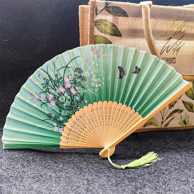 Folding Hand Fan Weddings Traditional Chinese Japanese Korean Art Craft Gift Bamboo Room Dance Props Wood Fans Home Decorations