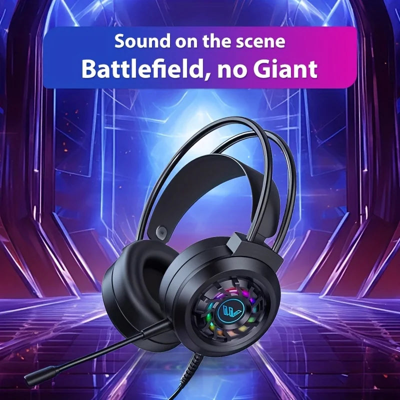 Gaming Headset Wired 7.1 Channel Noise Cancelling Multifunctional Surround Sound Headphone Over-Ear For Computer Laptop USB