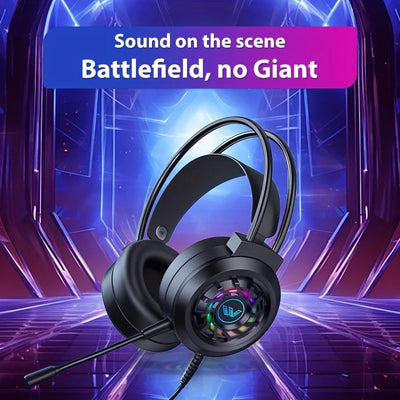 Gaming Headset Wired 7.1 Channel Noise Cancelling Multifunctional Surround Sound Headphone Over-Ear For Computer Laptop USB