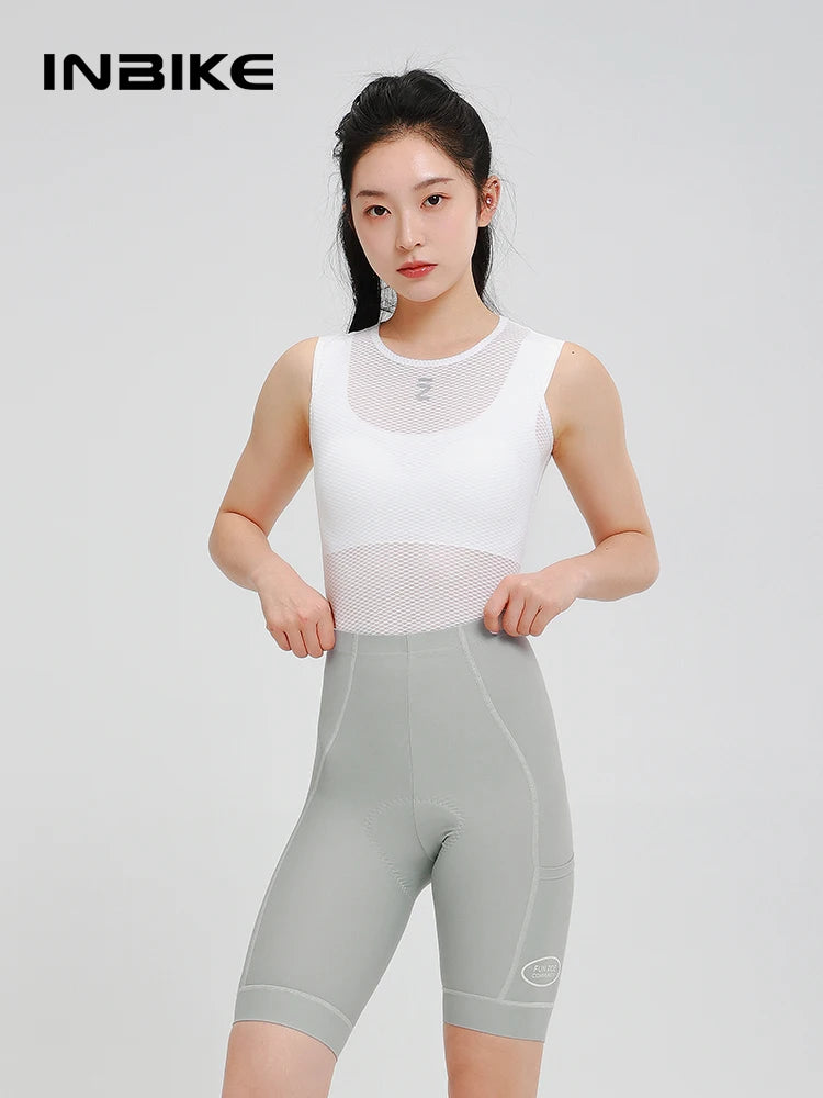 INBIKE Women's High Waist Cycling Shorts Padded Biking Pants With Pockets For Comfort Bicycle Tights For Biking Outdoor Sports