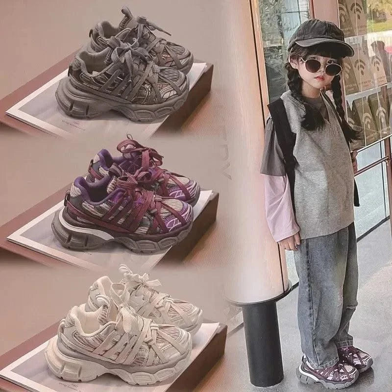 Children's sports shoes 2025 new style for boys and girls, mesh breathable dad shoes, soft soled non slip running shoes