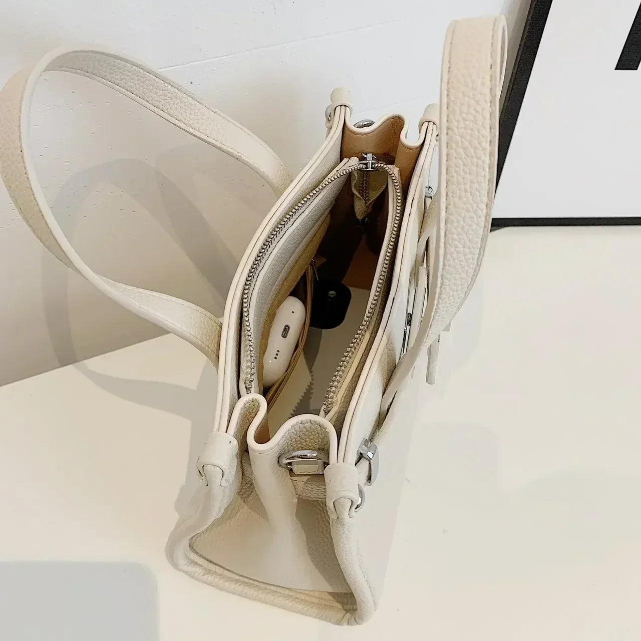 Designer ladies tote bag with leather handles elegant crossbody shoulder for work and travel
