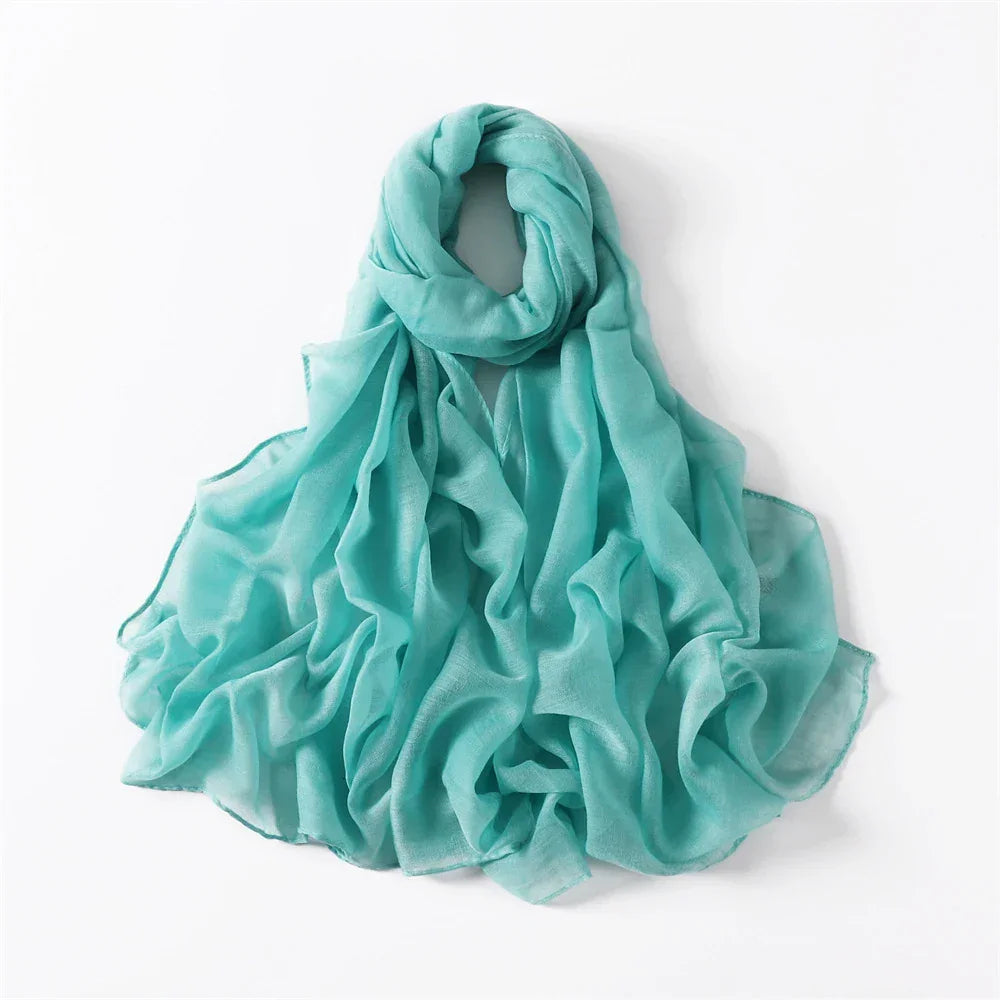 New Cotton Linen Scarf For Women Girls Students Autumn Classic Solid Color Scarves Retro Soft Foulard Viscose Female Wrap Shawls