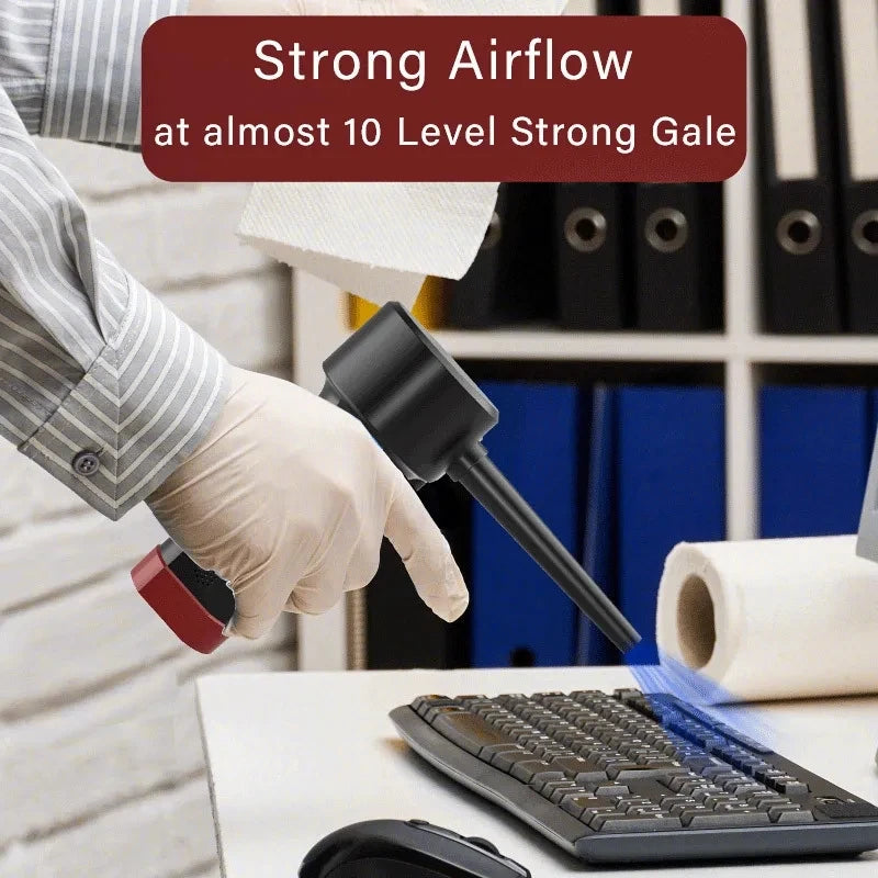 Compressed Air Duster for Keyboard Electric Air Blower Computer Cleaning Cordless Air Dust Cleaner for PC Crumbs Car